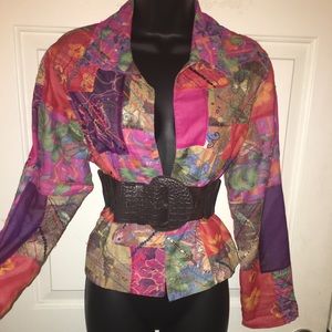 Eccentric Color Block Blazer #size M with belt